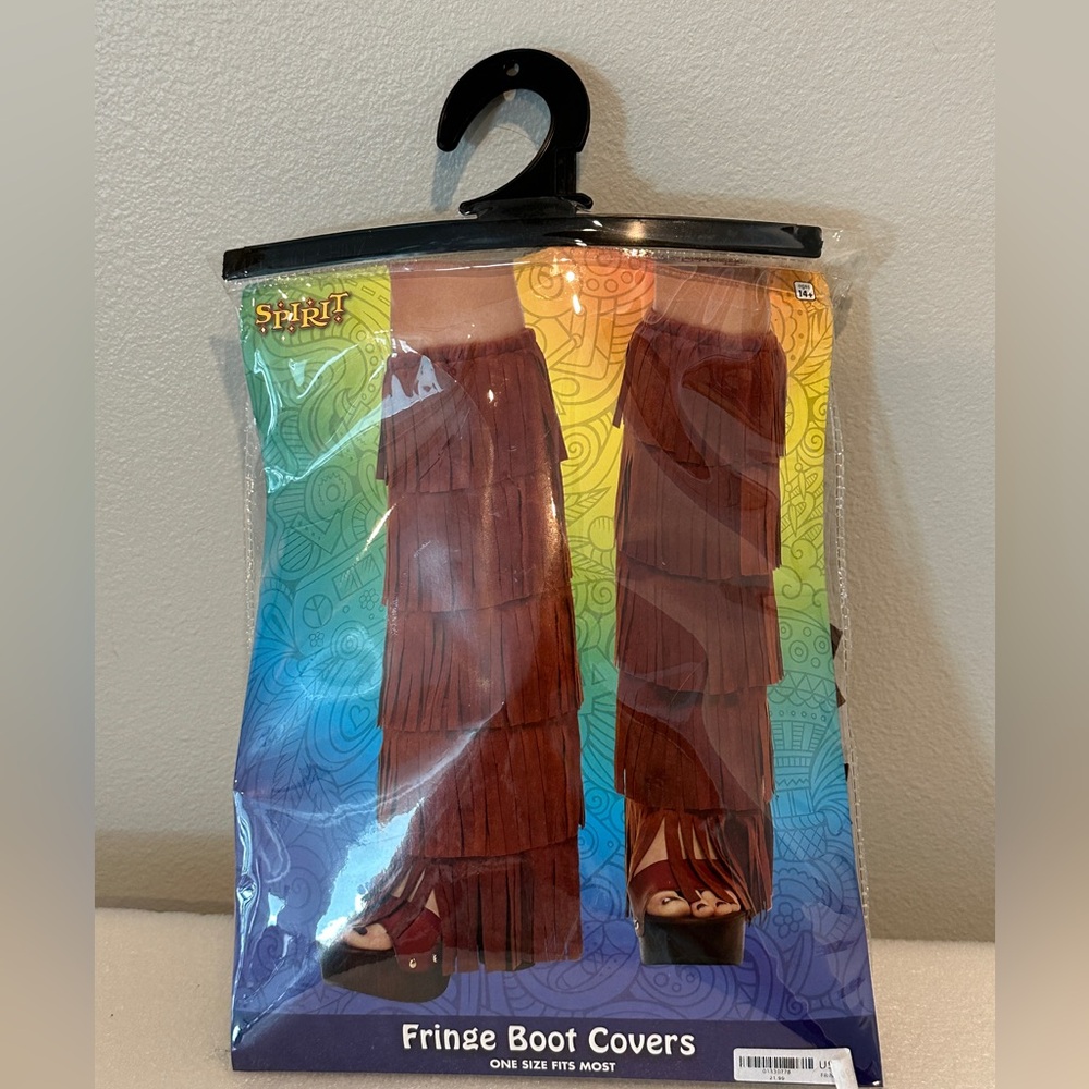 Fringe Boot Covers Hippie Halloween Costume Accessory NEW